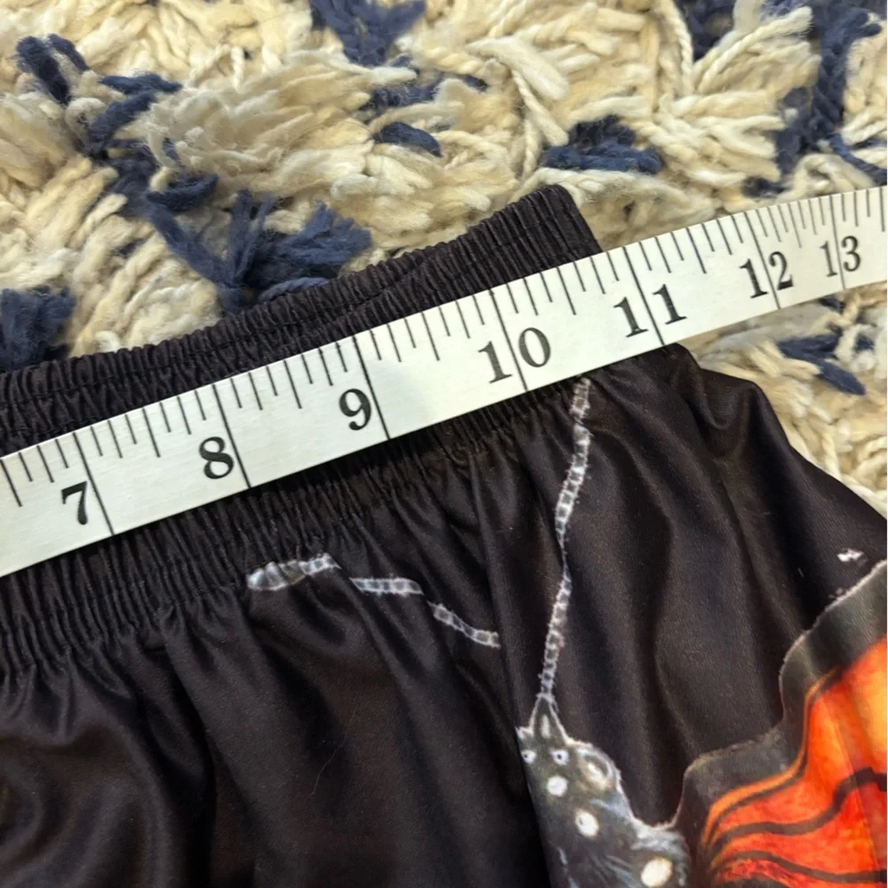 Kids monarch  Butterfly Print A-Line elastic waist Skirt - Orange/Black- size 16